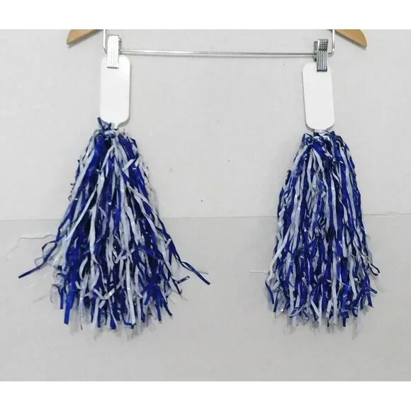 Dallas Cowboys Pom Poms Blue White Team Spirit Cheer Pair - Picture 3 of 3